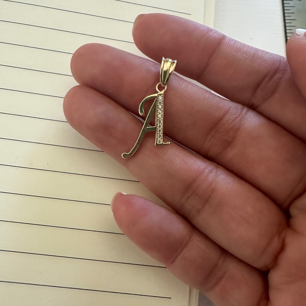 Gold and Silver Script Initial Necklace